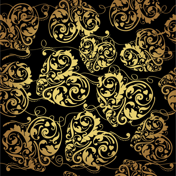 Black and golden pattern - Vektör, Görsel