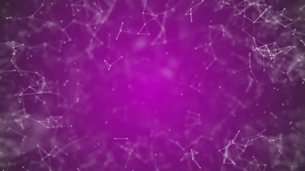 visualización de big data, nanotecnología abstracta Fondo de plexo de color fucsia, red global de nanotecnología de malla con espacio de copia animado en bucle perfecto uhd 4k 3840 2160
 - Metraje, vídeo