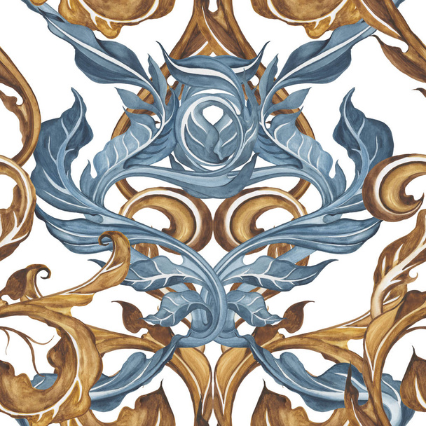 Akvarelu Seamless damaškové Tapeta - Fotografie, Obrázek