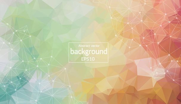 Geometric colorful Polygonal background molecule and communication. Connected lines with dots. Minimalism background. Concept of the science, chemistry, biology, medicine, technology. - Vector, Image