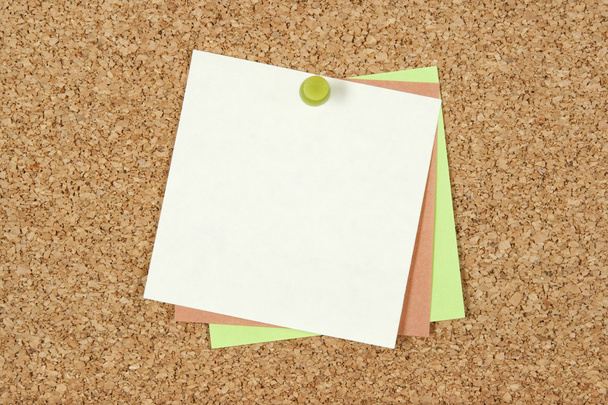 Post-it notes pinned to corkboard - Photo, Image