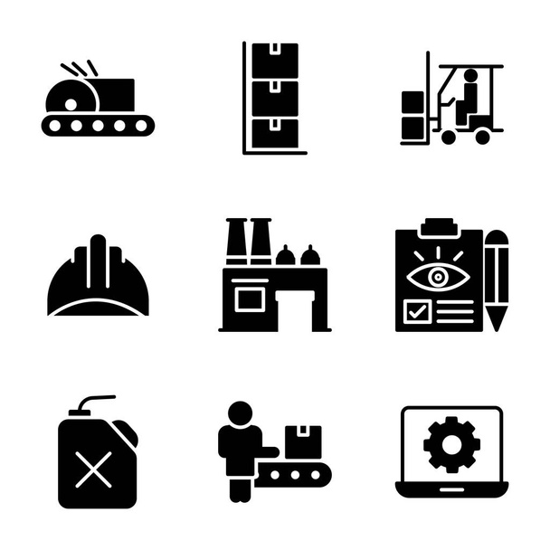 Industry Solid Vector Icons - Vector, Image
