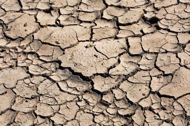 Textura de fondo de suelo agrietado extremadamente seco. Cambio climático y concepto de sequía
 - Foto, Imagen