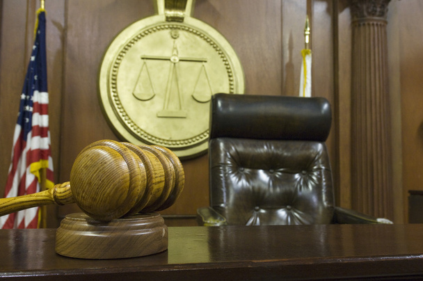 Gavel And Judge's Chair In Courtroom - Photo, image