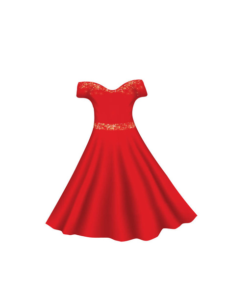 Red dress. vector illustration - Vector, Image