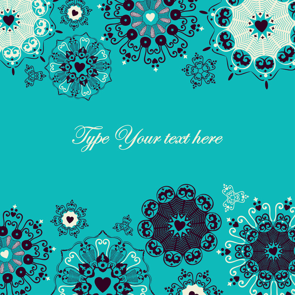 Cheerful card with stylized heart flakes - Vector, Image