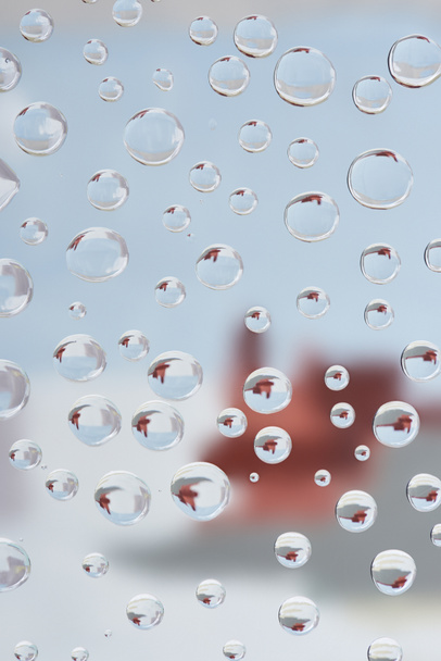 close-up view of beautiful clean water drops on abstract background - Photo, image