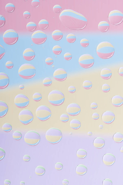 vista de cerca de gotas de rocío transparente sobre fondo abstracto de luz
  - Foto, Imagen