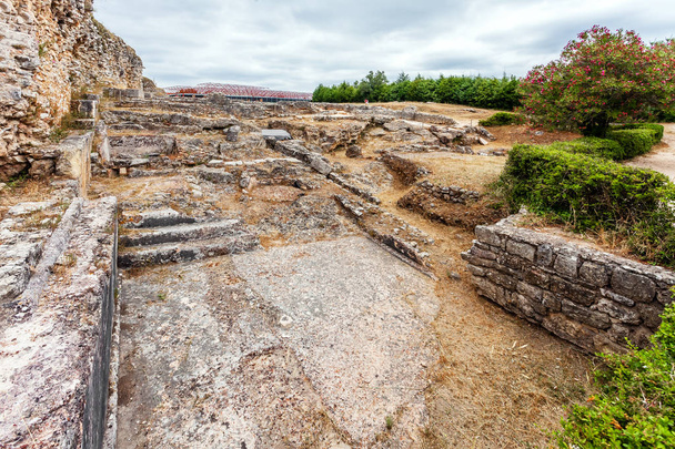 The Natatio area of the Roman Baths of the Wall. Conimbriga in Portugal, is one of the best preserved Roman cities on the west of the empire. - Photo, Image