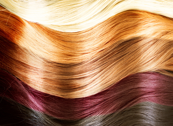 Paleta de cores de cabelo. Textura do cabelo
 - Foto, Imagem