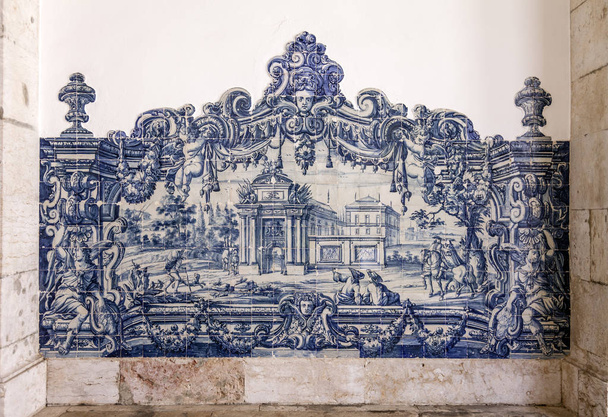 18 c. Португальська сині плитки (Azulejos). Сан-Вісенте-де-Фора монастир монастир. Дуже важливим пам'ятником в Лісабоні, Португалія. 17-го століття маньєризм - Фото, зображення