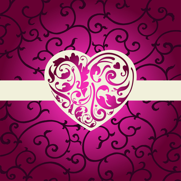 Elegant card with heart shape - Vector, Image