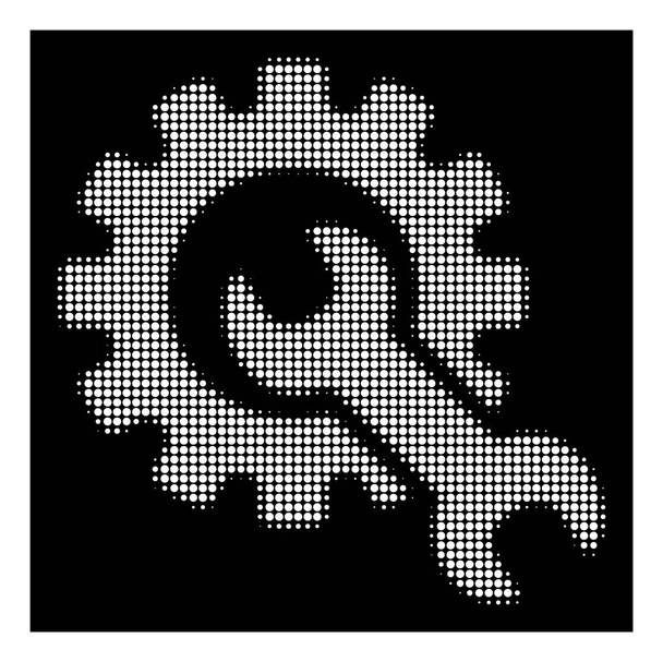Icono de herramientas de servicio de tono medio blanco
 - Vector, Imagen