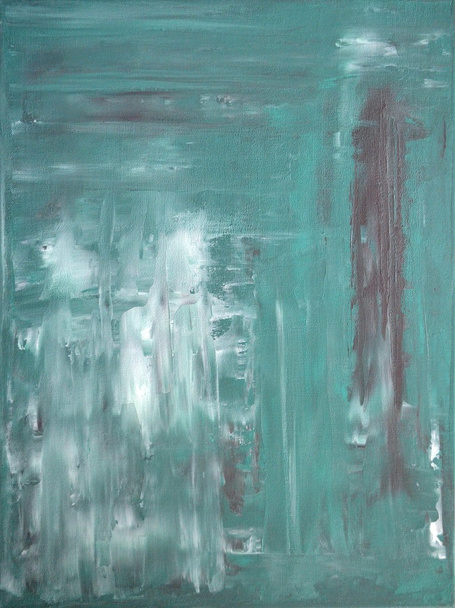 Turquoise Abstract Art Painting - Photo, Image
