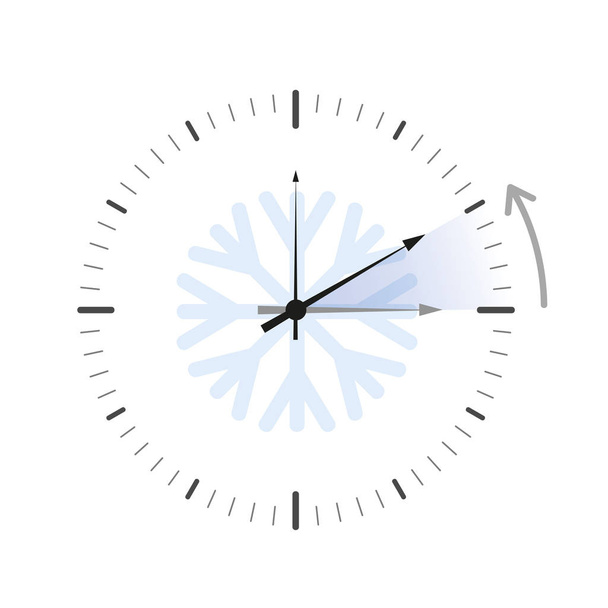 Переход на зимнее время простой синие часы
 - Вектор,изображение