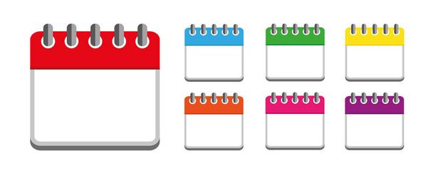 kleurrijke set pictogram kalenderweek geïsoleerd op witte achtergrond - Vector, afbeelding