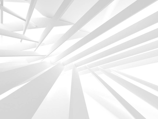Fehér Architecture építőipari Modern belső háttérrel. 3D render illusztráció - Fotó, kép