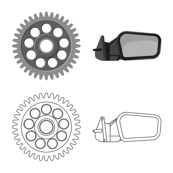 Vector design of auto and part symbol. Set of auto and car stock vector illustration. - Vettoriali, immagini
