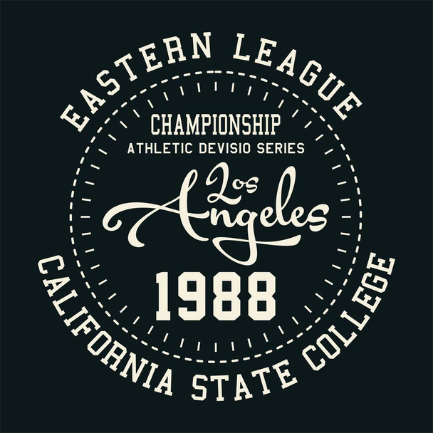 Γραφιστική Καλιφόρνια αθλητικό πρωτάθλημα πουκάμισο και εκτύπωση - Διάνυσμα, εικόνα