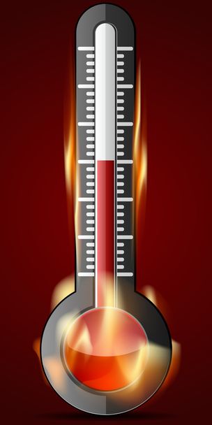 Термометр в огне
 - Вектор,изображение