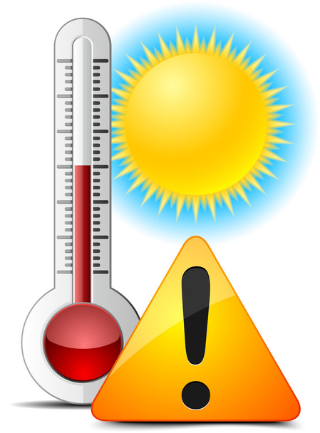 Thermometer by hot summer. - Vector, Image