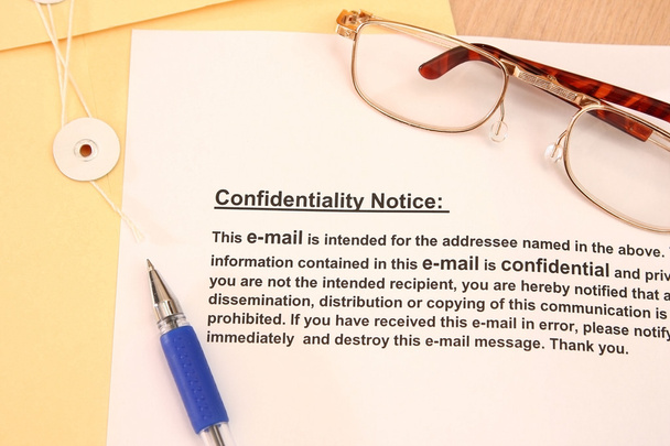 confidentiallity oznámení - 写真・画像