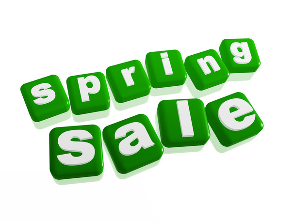 spring sale - text in green cubes - Photo, Image