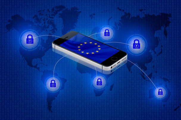 La protección de la información personal en virtud del nuevo Reglamento General de Protección de Datos (RGPD) (UE) es un reglamento de la legislación de la UE sobre protección de datos y privacidad para todos.
. - Foto, imagen