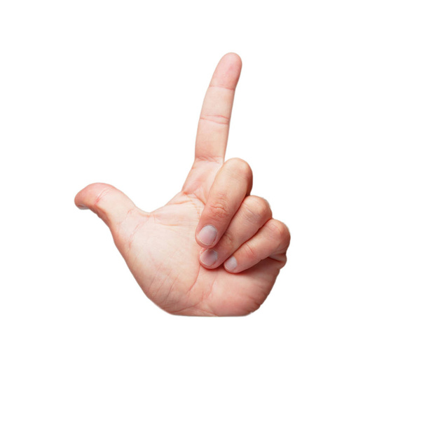 isolated cutout male hand pointing sign - Photo, Image