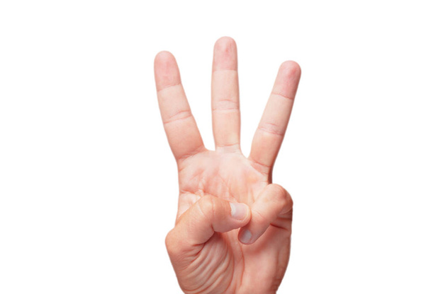isolated male hand gesturing a number - Foto, immagini