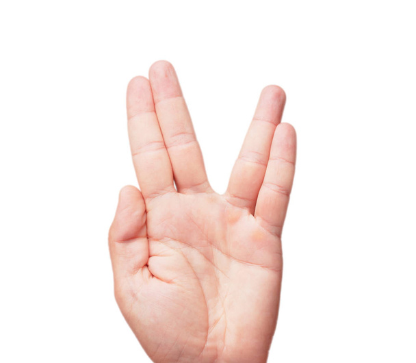 isolated male hand peace or victory sign - Zdjęcie, obraz
