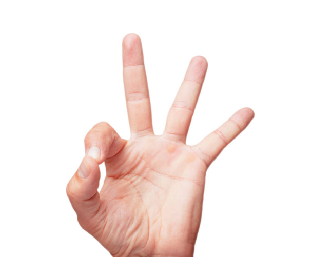 isolated male hand all right or okay sign - Photo, Image