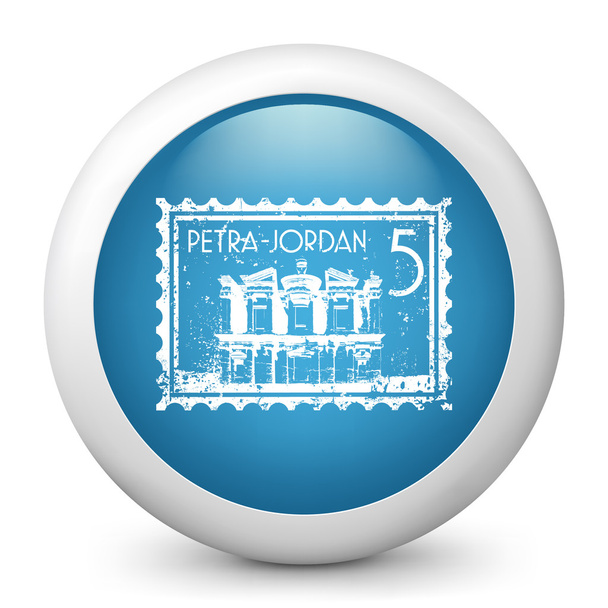 Petra Jordan a bélyegző ábrázoló ikon - Vektor, kép