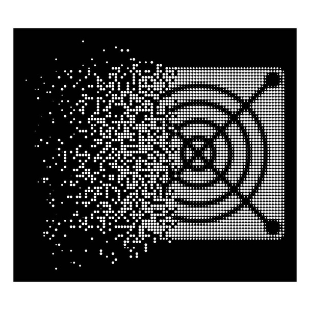 White Moving Pixelated Halftone Mining ASIC Hardware Icon - Vector, Image