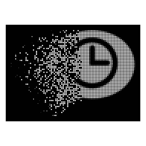 Bright Disappearing Pixelated Halftone Message Time Icon - Vector, Image
