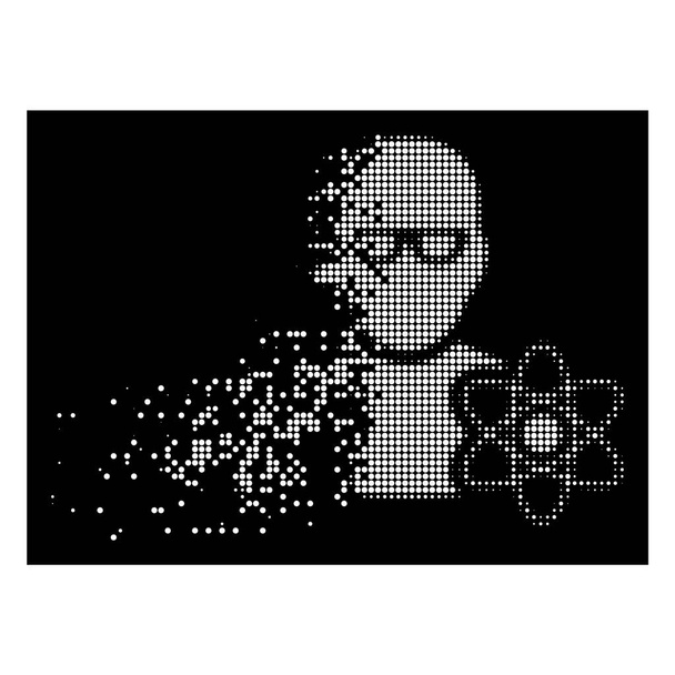 Bright Dissolved Dotted Halftone Power Engineer Icon - Vector, Image