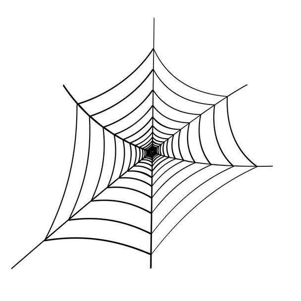 Teia de aranha preta no fundo branco. Elemento de design, ícone. Vector. Eps 10
. - Vetor, Imagem