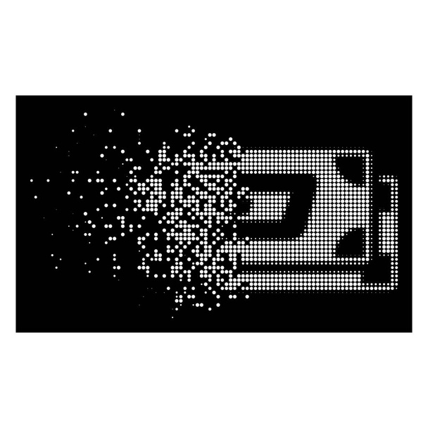 Lumineux désintégration Pixel Halftone Dash Icône Billets
 - Vecteur, image