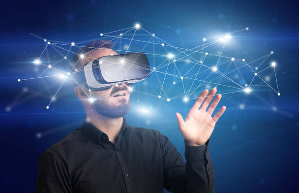 Businessman with virtual reality goggles - Fotografie, Obrázek