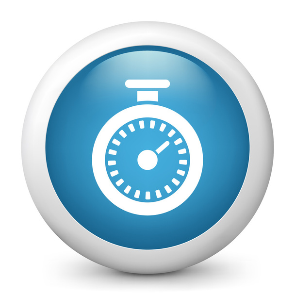 vektorové modré lesklé ikona zobrazující chronometr - Vektor, obrázek