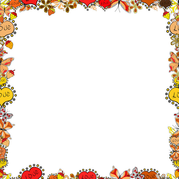 Comic style doodle frame consists of white, yellow and black border. Vector. Seamless pattern. - Vektor, Bild