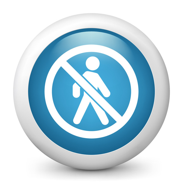 Vector blue glossy icon depicting "access forbidden " - Vector, Image