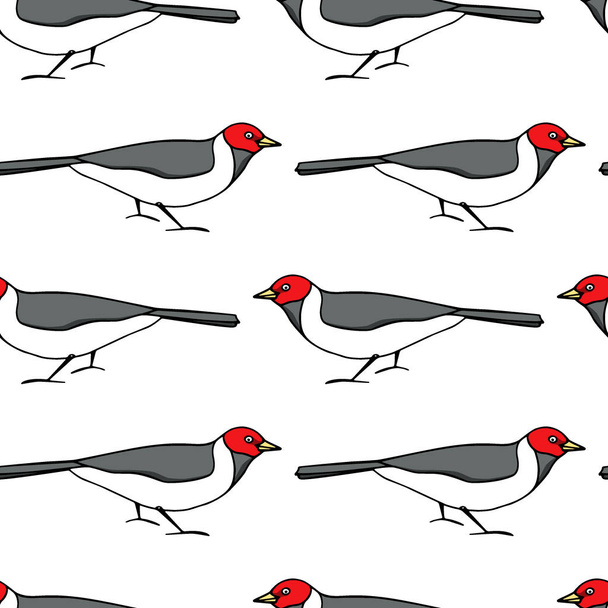 Hand drawn bird pattern - Vector, imagen