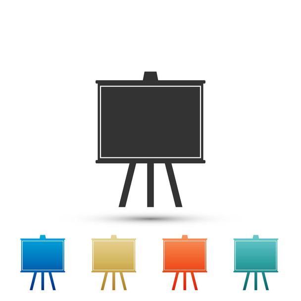 Chalkboard icon isolated on white background. School Blackboard sign. Set elements in colored icons. Flat design. Vector Illustration - ベクター画像