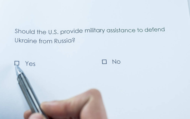 Should the U.S. provide military assistance to defend Ukraine from Russia? Yes - Photo, Image