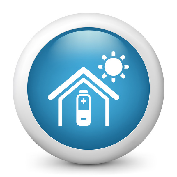 Vetor azul ícone brilhante que descreve a energia solar
 - Vetor, Imagem