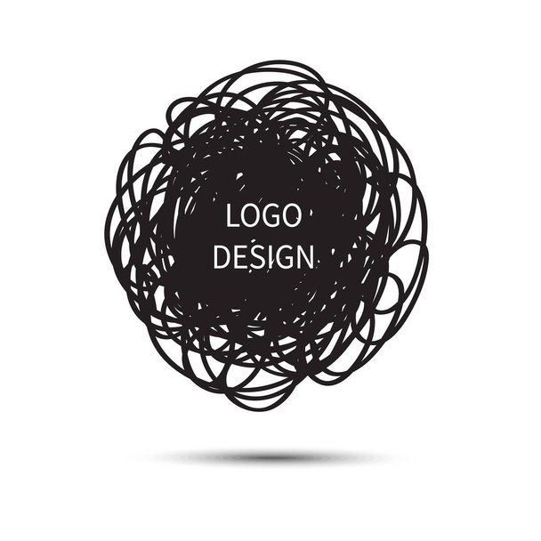 Σχεδιασμός λογότυπου. Διάνυσμα χέρι συρμένο κύκλο. Doodle σκίτσο κακογράφω κυκλική λογότυπο στοιχείο του σχεδιασμού - Διάνυσμα, εικόνα