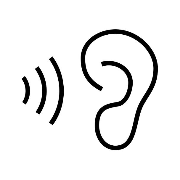 Ear listen icon on white background - Photo, Image