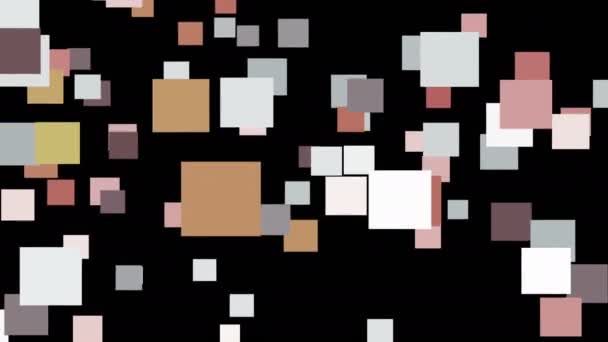 Absztrakt színes négyzetek a fekete háttér - Felvétel, videó