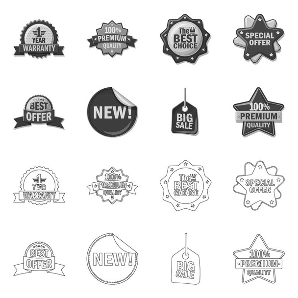 Isolated object of emblem and badge sign. Set of emblem and sticker vector icon for stock. - Vector, Image